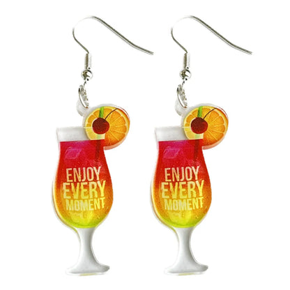 1 Pair Vacation Cup Arylic Drop Earrings