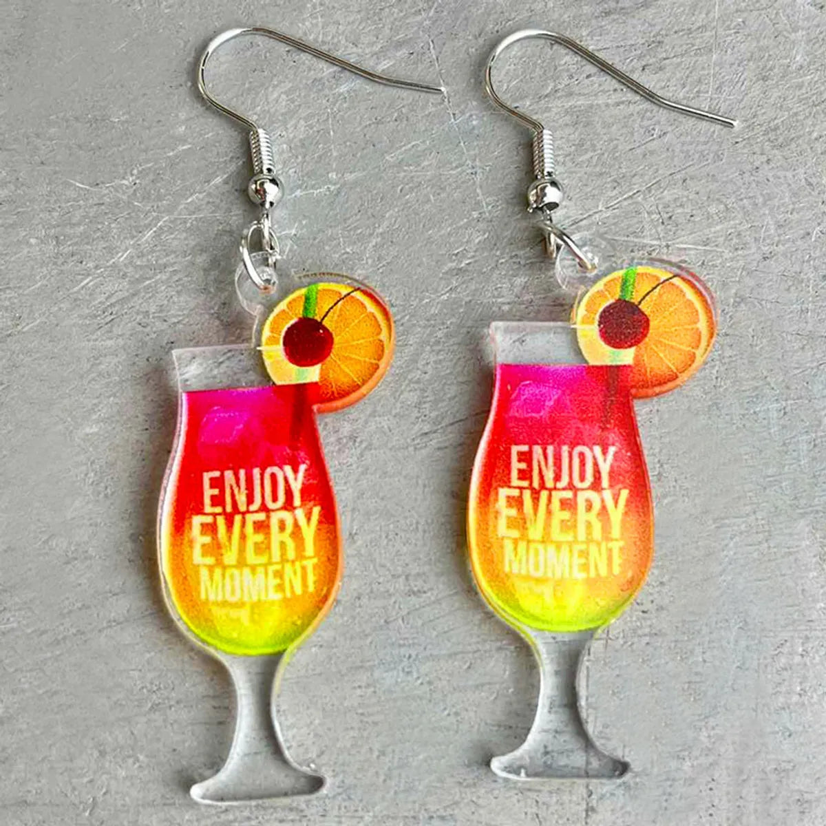 1 Pair Vacation Cup Arylic Drop Earrings