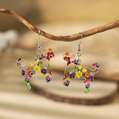 1 Pair Vacation Ethnic Style Bohemian Dog Moon Butterfly Arylic Drop Earrings