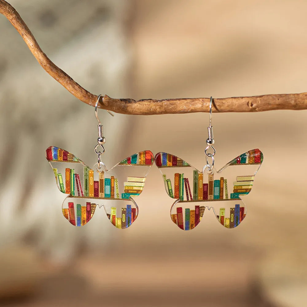 1 Pair Vacation Ethnic Style Bohemian Dog Moon Butterfly Arylic Drop Earrings