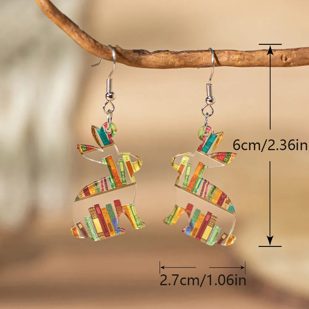 1 Pair Vacation Ethnic Style Bohemian Dog Moon Butterfly Arylic Drop Earrings