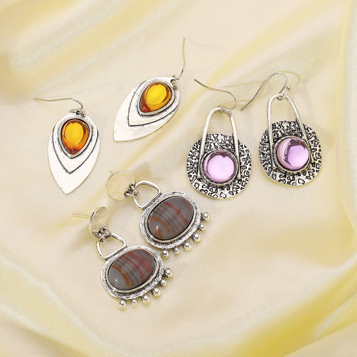 1 Pair Vacation Ethnic Style Color Block Alloy Drop Earrings