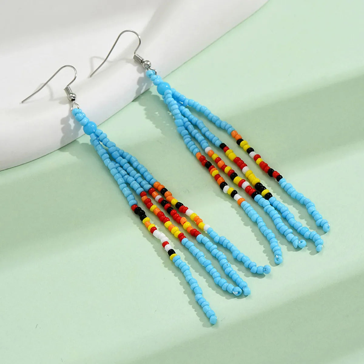 1 Pair Vacation Ethnic Style Geometric Beaded Drop Earrings