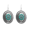 1 Pair Vacation Ethnic Style Oval Inlay Alloy Turquoise Turquoise 14K Gold Plated Drop Earrings