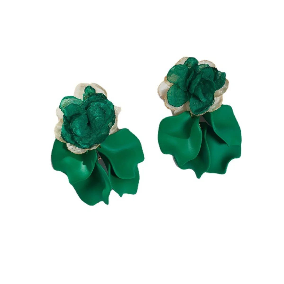 1 Pair Vacation Flower Petal Cloth Drop Earrings