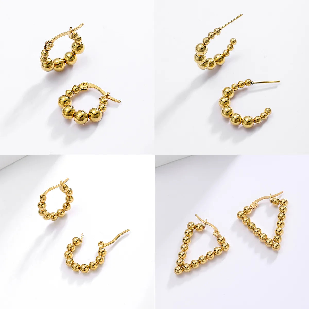 1 Pair Vacation Geometric Plating Stainless Steel 18k Gold Plated Earrings