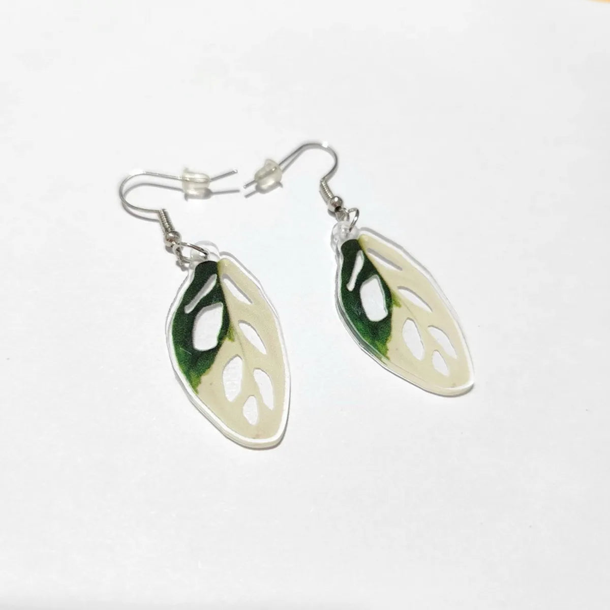 1 Pair Vacation Leaves Arylic Women's Drop Earrings