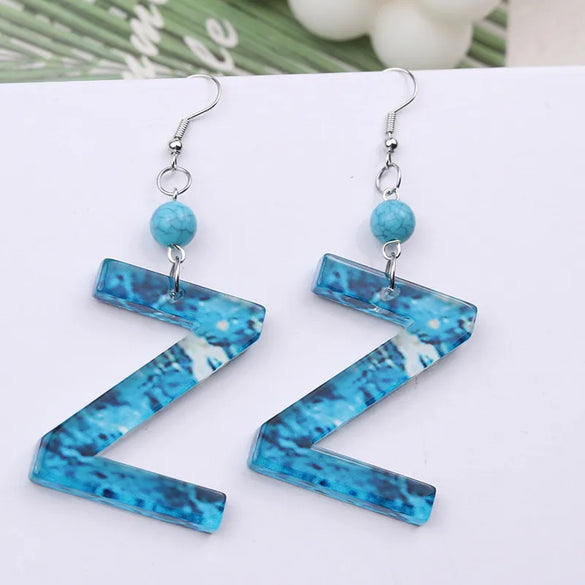 1 Pair Vacation Letter Arylic Drop Earrings