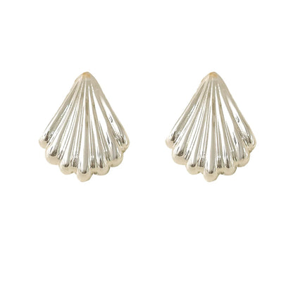 1 Pair Vacation Marine Style Beach Seashells Polishing Plating Chain Copper White Gold Plated Ear Studs