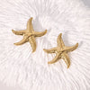 1 Pair Vacation Marine Style Beach Starfish 304 Stainless Steel 18K Gold Plated Ear Studs