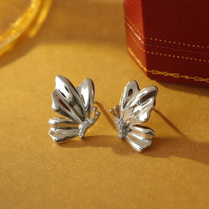 1 Pair Vacation Marine Style Butterfly Plating Copper 18K Gold Plated White Gold Plated Ear Studs