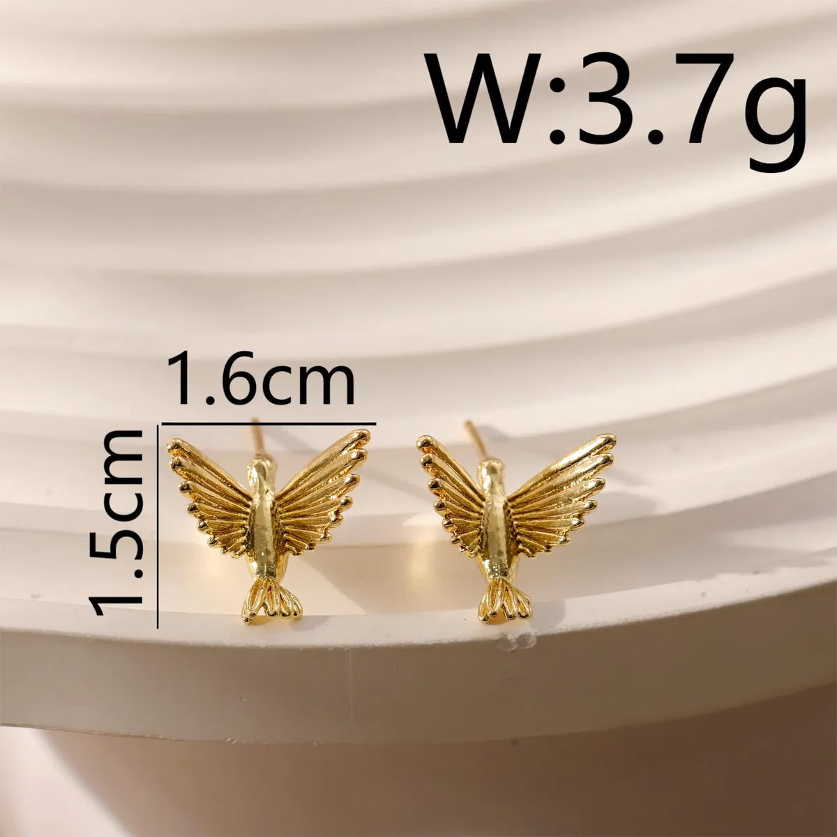 1 Pair Vacation Marine Style Peace Dove Plating Copper 14K Gold Plated Ear Studs