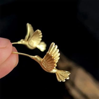 1 Pair Vacation Marine Style Peace Dove Plating Copper 14K Gold Plated Ear Studs