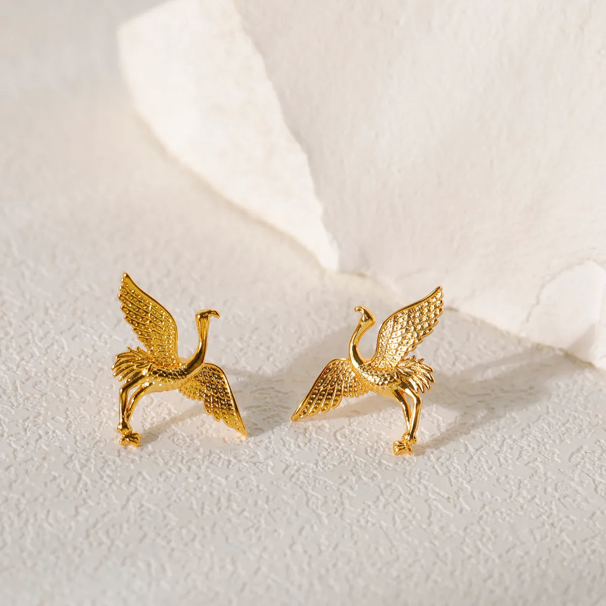 1 Pair Vacation Marine Style Peace Dove Plating Copper 14K Gold Plated Ear Studs