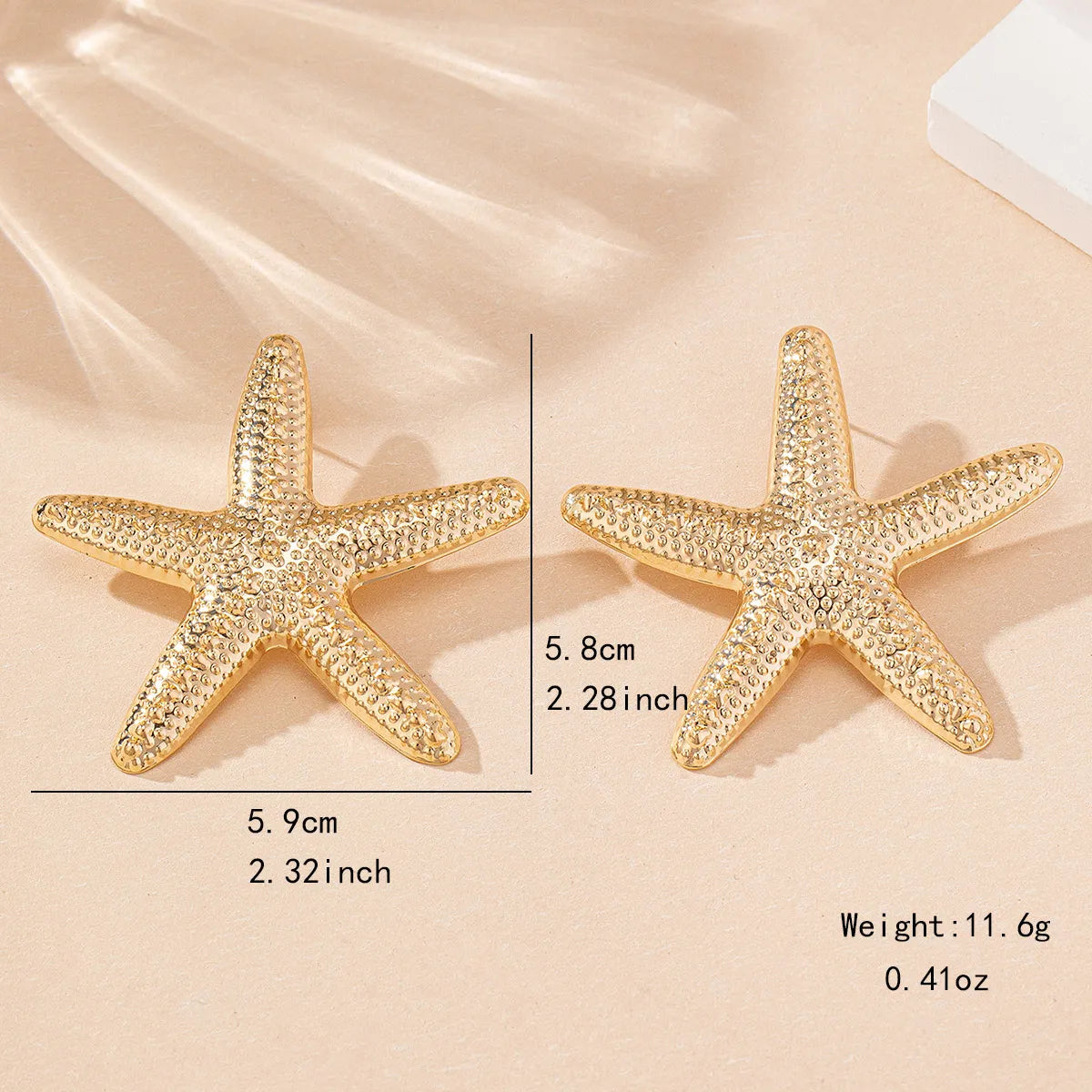 1 Pair Vacation Marine Style Starfish Iron Ear Studs