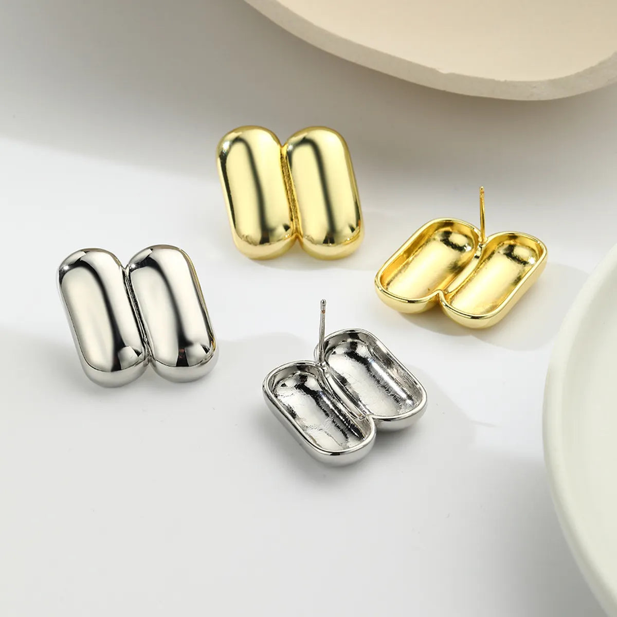 1 Pair Vacation Modern Style Geometric Plating Copper 18K Gold Plated Ear Studs