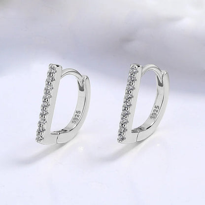 1 Pair Vacation Modern Style Simple Style Geometric Inlay Sterling Silver Zircon White Gold Plated Gold Plated Earrings