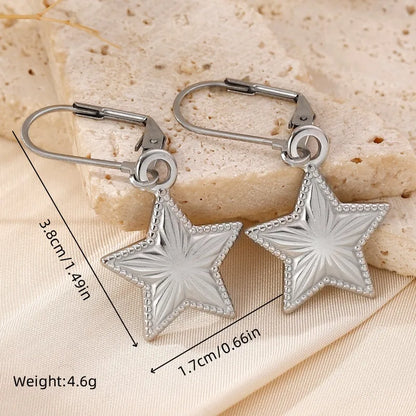 1 Pair Vacation Pastoral Simple Style Star Heart Shape Butterfly Plating 304 Stainless Steel 18K Gold Plated Drop Earrings