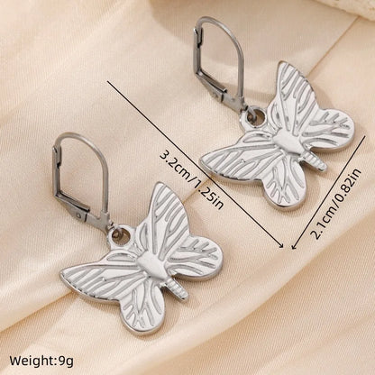 1 Pair Vacation Pastoral Simple Style Star Heart Shape Butterfly Plating 304 Stainless Steel 18K Gold Plated Drop Earrings