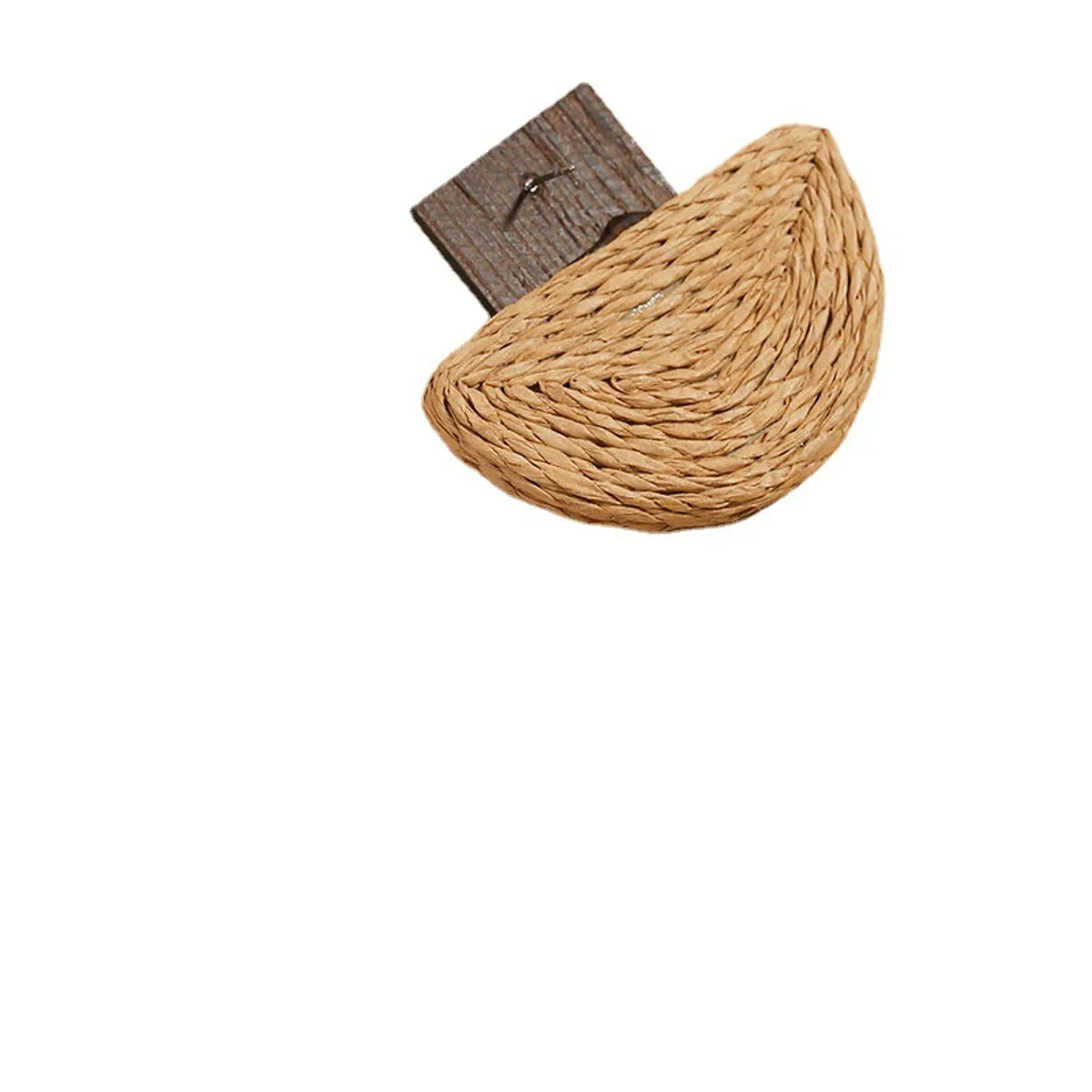 1 Pair Vacation Sector Square Rattan Earrings