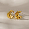 1 Pair Vacation Simple Style Classic Style Moon Shell 304 Stainless Steel Ear Studs