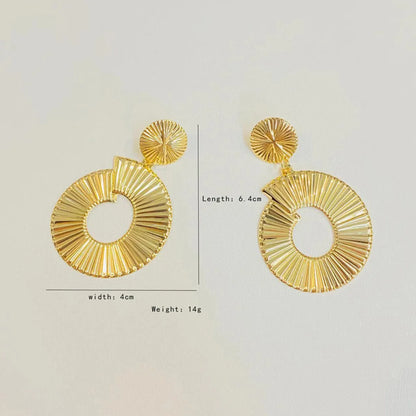 1 Pair Vacation Simple Style Classic Style Round Alloy Drop Earrings