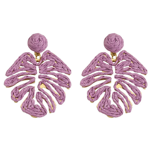 1 Pair Vacation Simple Style Flower Alloy Raffia Earrings