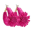 1 Pair Vacation Simple Style Flower Alloy Raffia Earrings
