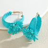 1 Pair Vacation Simple Style Flower Alloy Raffia Earrings