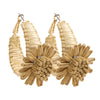 1 Pair Vacation Simple Style Flower Alloy Raffia Earrings