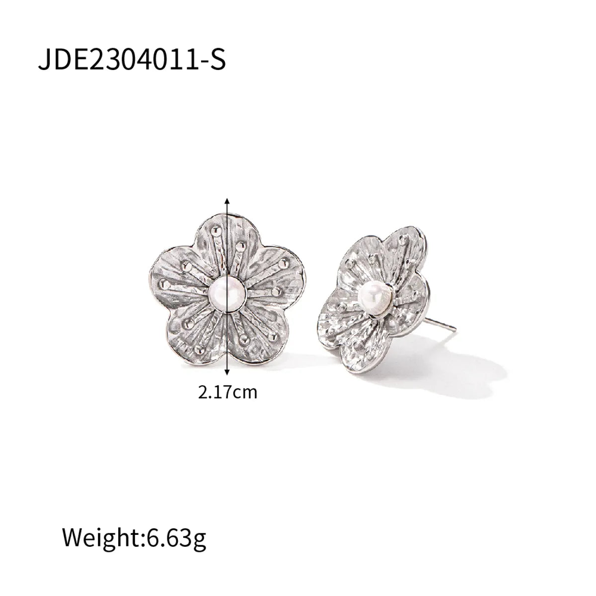 1 Pair Vacation Simple Style Flower Plating Inlay 304 Stainless Steel Zircon 18K Gold Plated Ear Studs