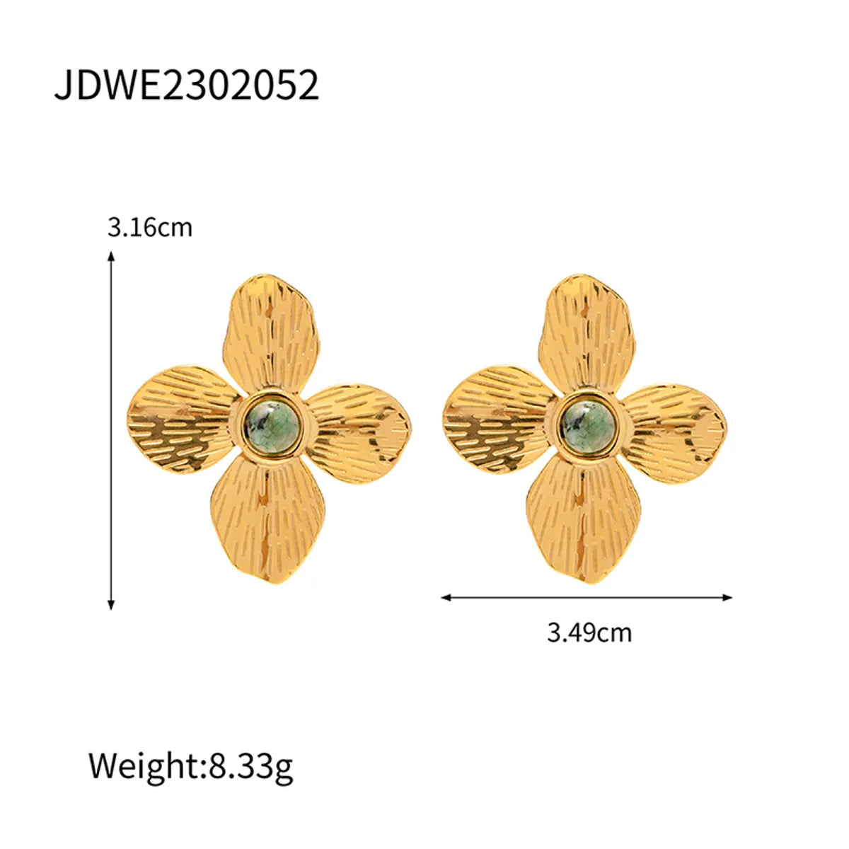 1 Pair Vacation Simple Style Flower Plating Inlay 304 Stainless Steel Zircon 18K Gold Plated Ear Studs