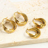 1 Pair Vacation Simple Style Geometric Plating Stainless Steel 18K Gold Plated Earrings