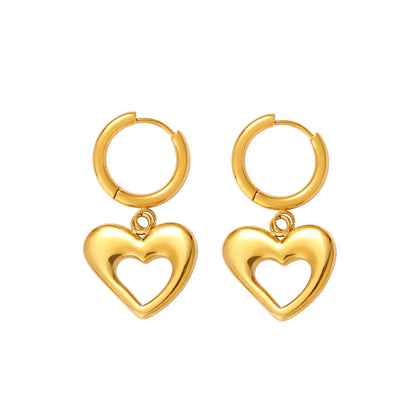 1 Pair Vacation Simple Style Heart Shape 304 Stainless Steel 316 Stainless Steel  Drop Earrings