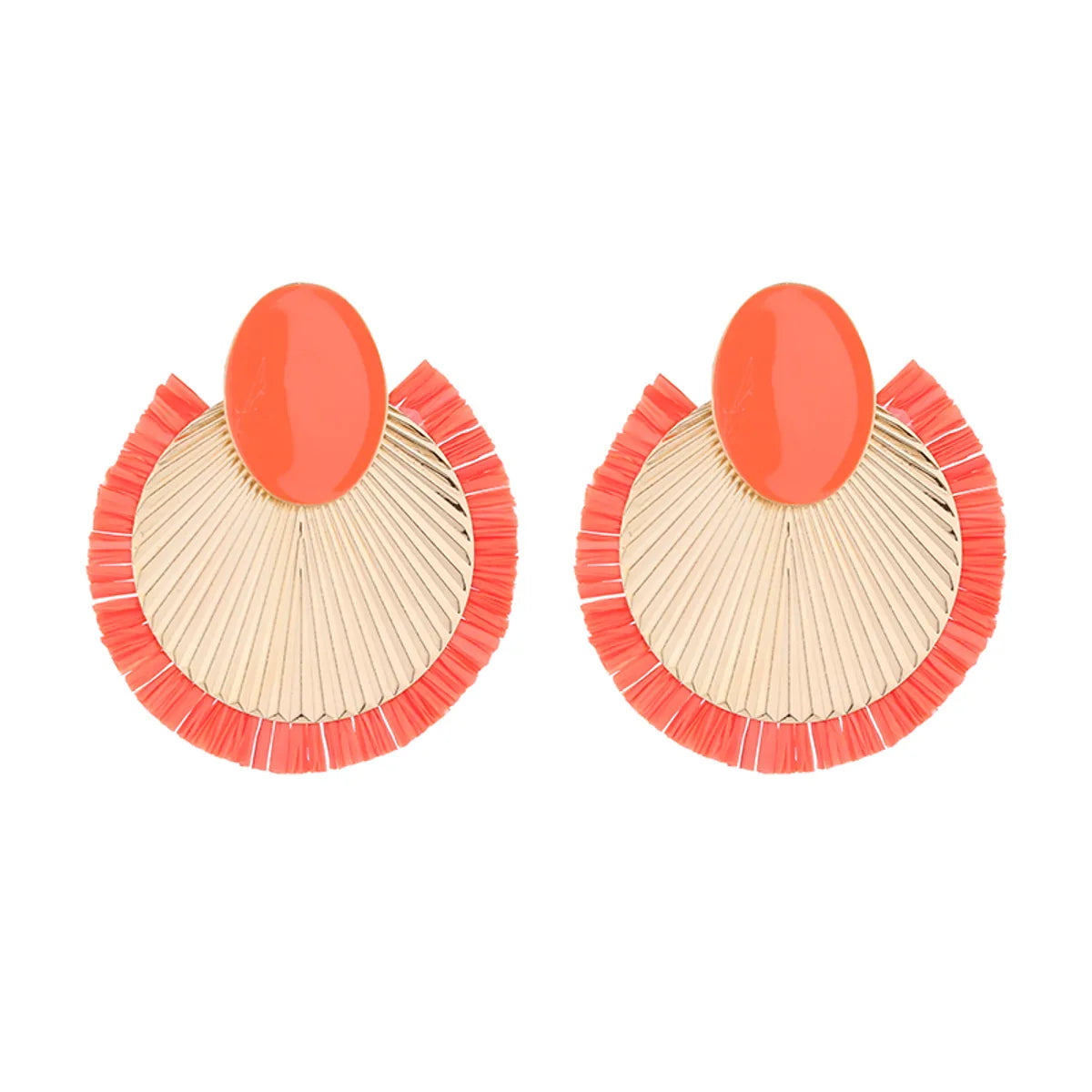 1 Pair Vacation Simple Style Solid Color Braid Inlay Alloy Gold Plated Ear Studs