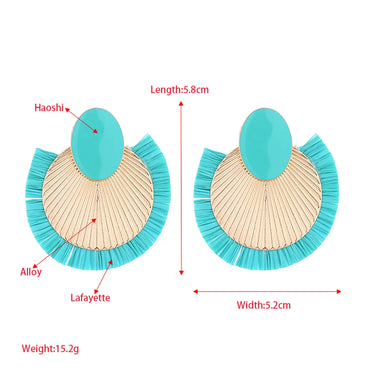 1 Pair Vacation Simple Style Solid Color Braid Inlay Alloy Gold Plated Ear Studs