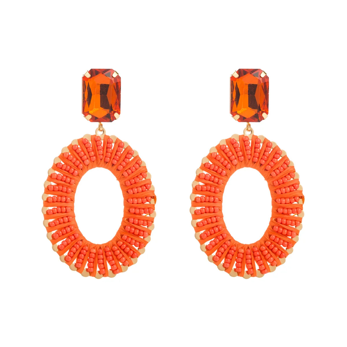 1 Pair Vacation Simple Style Solid Color Iron Drop Earrings