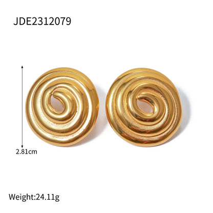 1 Pair Vacation Solid Color Plating 304 Stainless Steel 18K Gold Plated Earrings