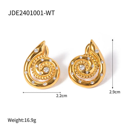 1 Pair Vacation Solid Color Plating 304 Stainless Steel 18K Gold Plated Earrings