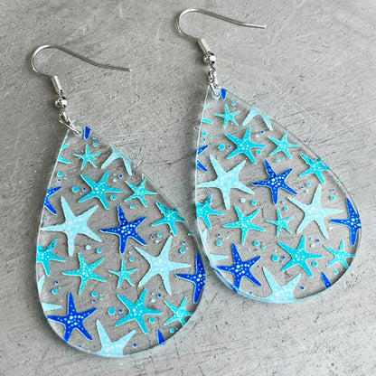 1 Pair Vacation Starfish Flamingo Pineapple Arylic Drop Earrings