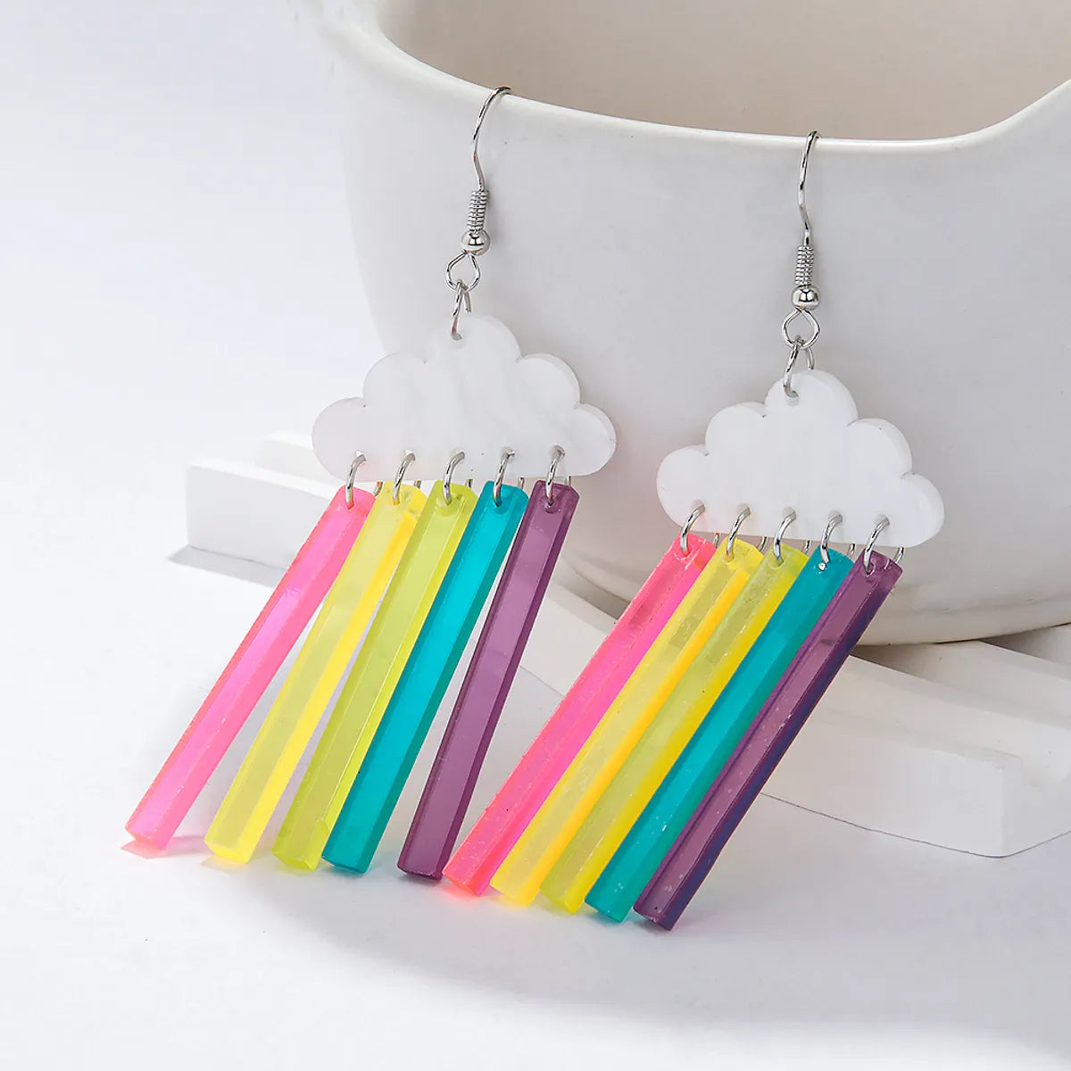 1 Pair Vacation Sweet Artistic Clouds Arylic Drop Earrings