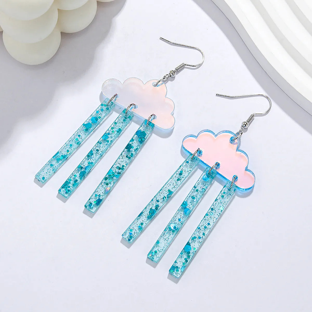 1 Pair Vacation Sweet Artistic Clouds Arylic Drop Earrings