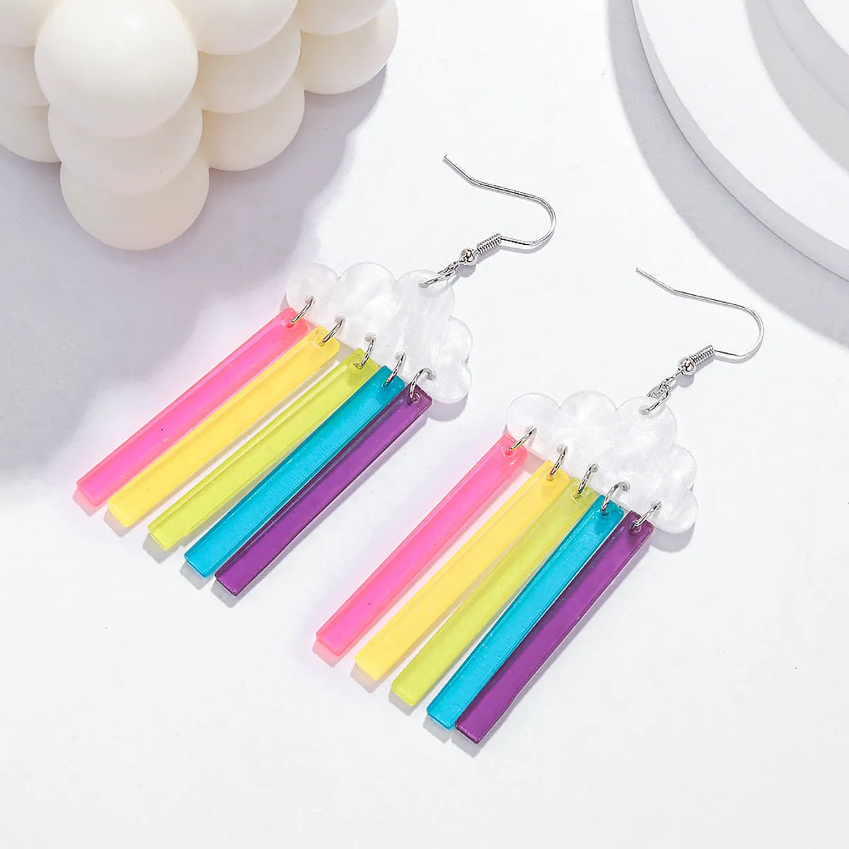 1 Pair Vacation Sweet Artistic Clouds Arylic Drop Earrings