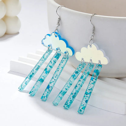 1 Pair Vacation Sweet Artistic Clouds Arylic Drop Earrings