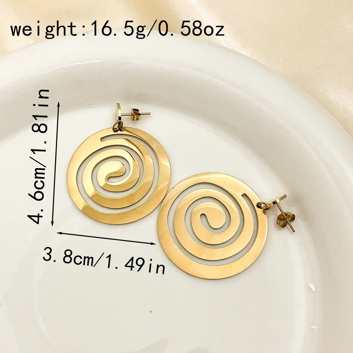 1 Pair Vacation Sweet Classic Style Leaves Flower Spiral Hollow Out Inlay 304 Stainless Steel Natural Stone 14K Gold Plated Drop Earrings Ear Studs