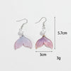 1 Pair Vacation Sweet Color Block Fish Tail Arylic Imitation Pearl Drop Earrings