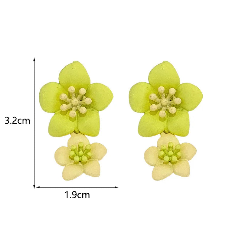 1 Pair Vacation Sweet Flower Alloy Drop Earrings