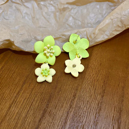 1 Pair Vacation Sweet Flower Alloy Drop Earrings