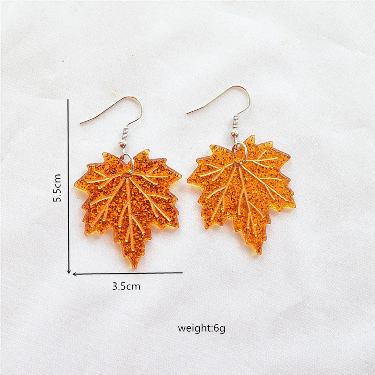 1 Pair Vacation Sweet Maple Leaf Arylic Metal Drop Earrings