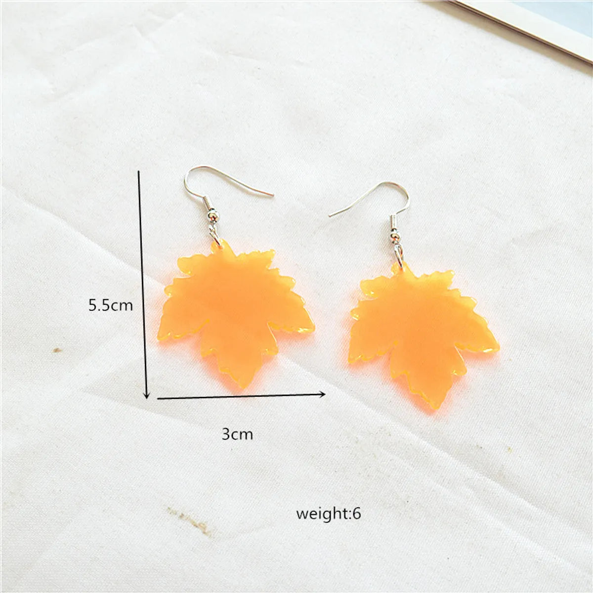 1 Pair Vacation Sweet Maple Leaf Arylic Metal Drop Earrings